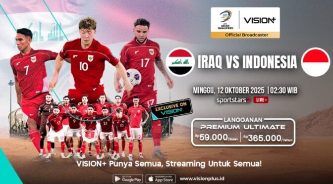 Malam Ini! Link Live Streaming Timnas Indonesia vs Irak di Kualifikasi Piala Dunia 2026